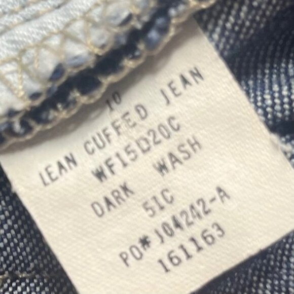 Calvin Klein Lean Cuffed Jeans Womens Size 10 Dark Wash Cropped - Picture 10 of 10